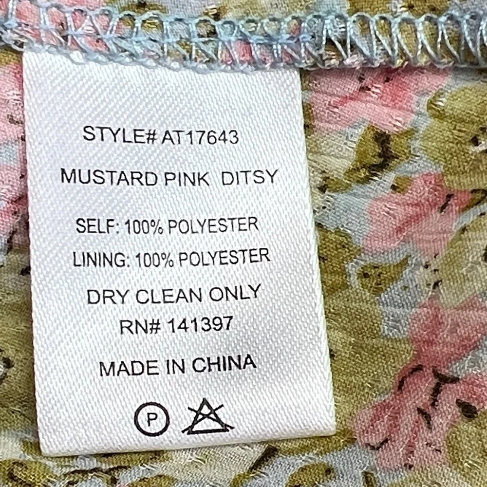 Astr the Label Floral Tie-Back Ruffle Cropped Cottagecore Blouse SZ M